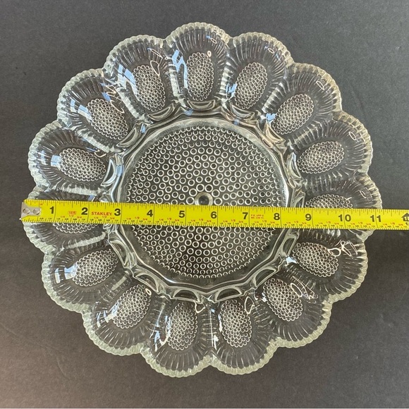 Vintage Indiana Glass 11" Deviled Egg Plate  Hobnail Pattern  Crystal / … - Picture 3 of 4